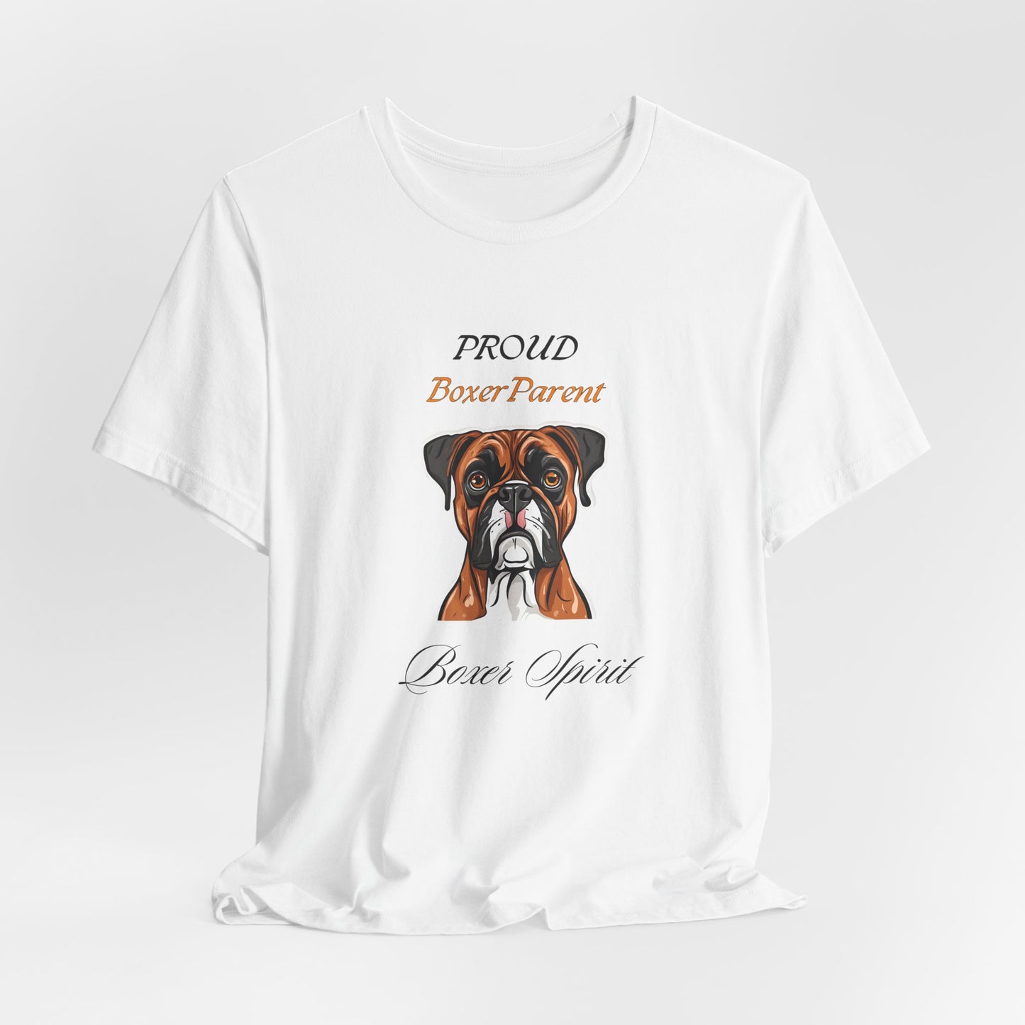 Proud Boxer Parent t-shirt flat lay on White
