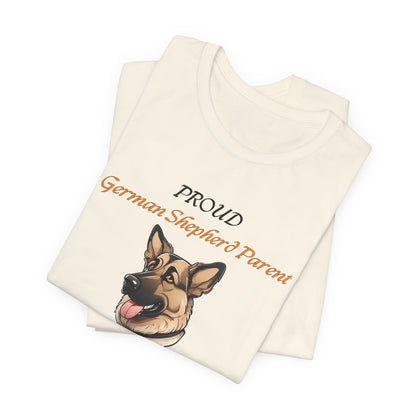 Proud German Shepherd Parent t-shirt in Athletic Heather, flat lay