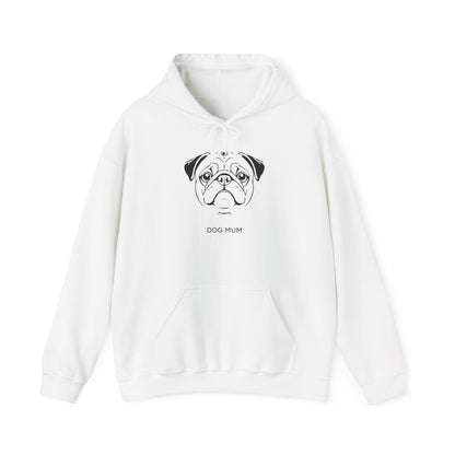 Pug Dog Mum minimalist line art hoodie product view