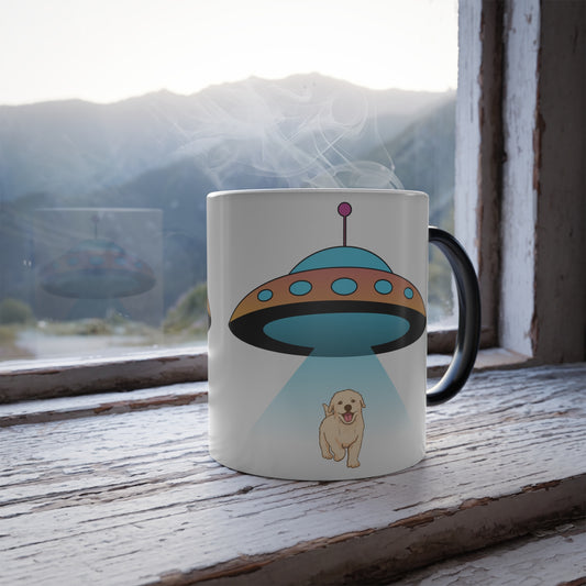 UFO, Color Morphing Mug, 11oz - Sniff Waggle And Walk