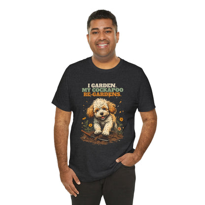 Cockapoo gardening graphic t-shirt