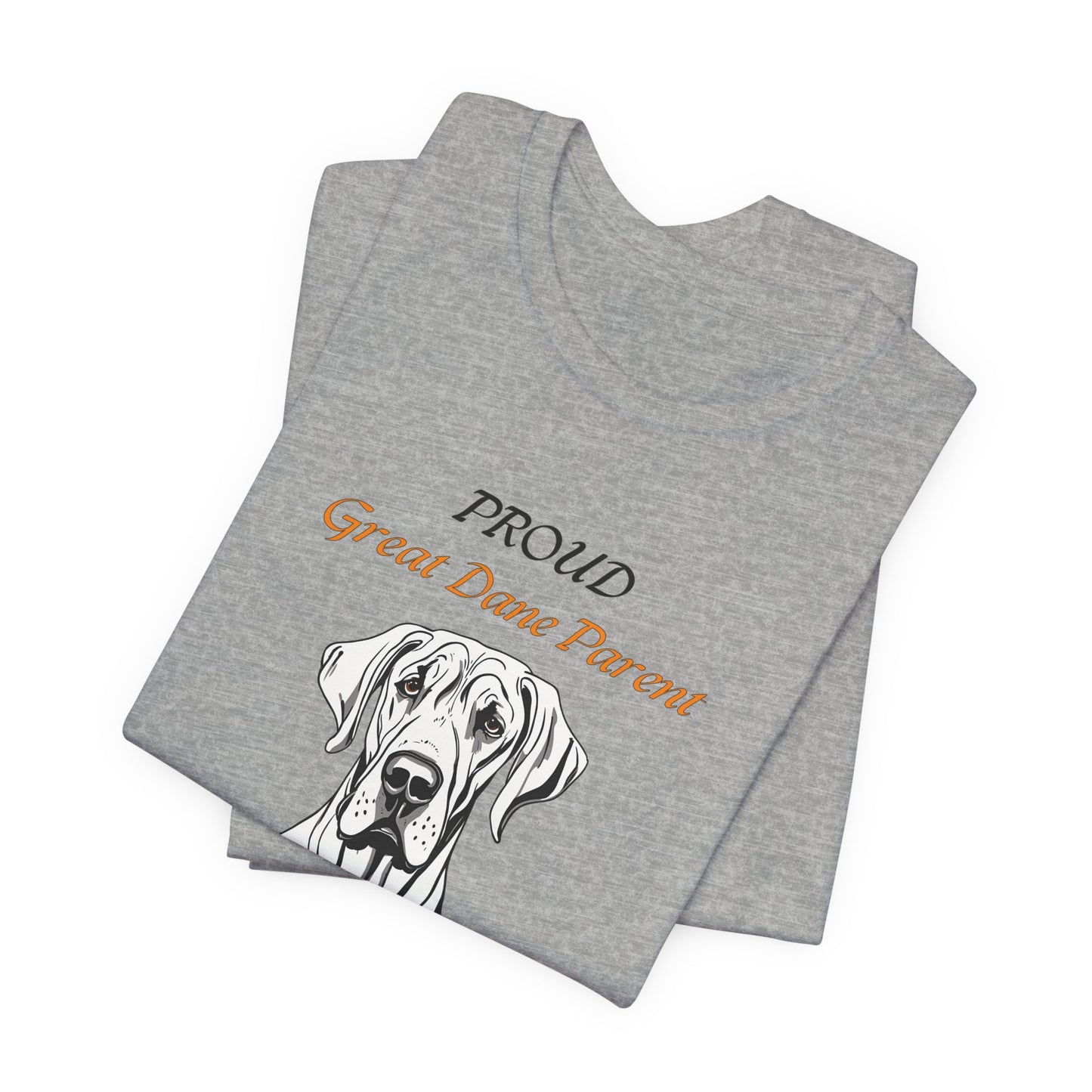 Proud Great Dane Parent t-shirt size and fit reference image