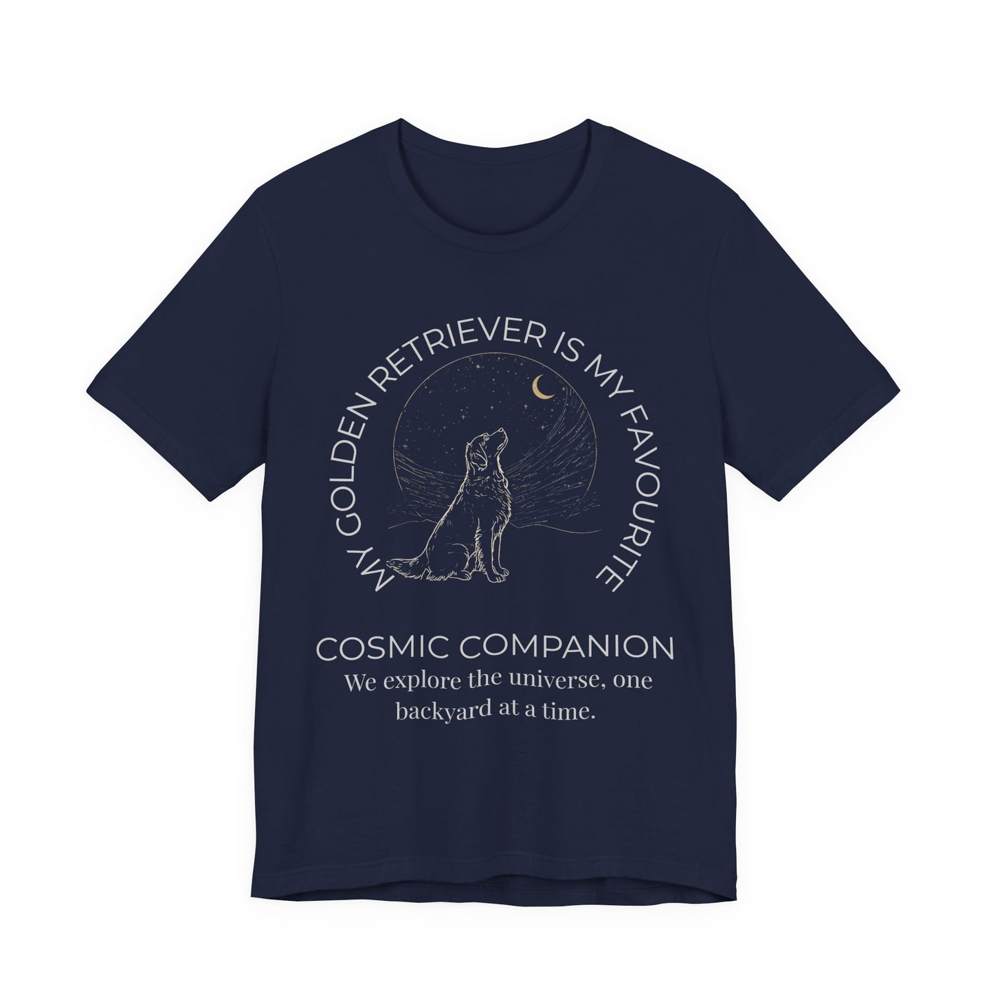 Golden Retriever Cosmic Companion Tee — "My Golden Retriever Is My Favourite" Dog Lover T‑Shirt