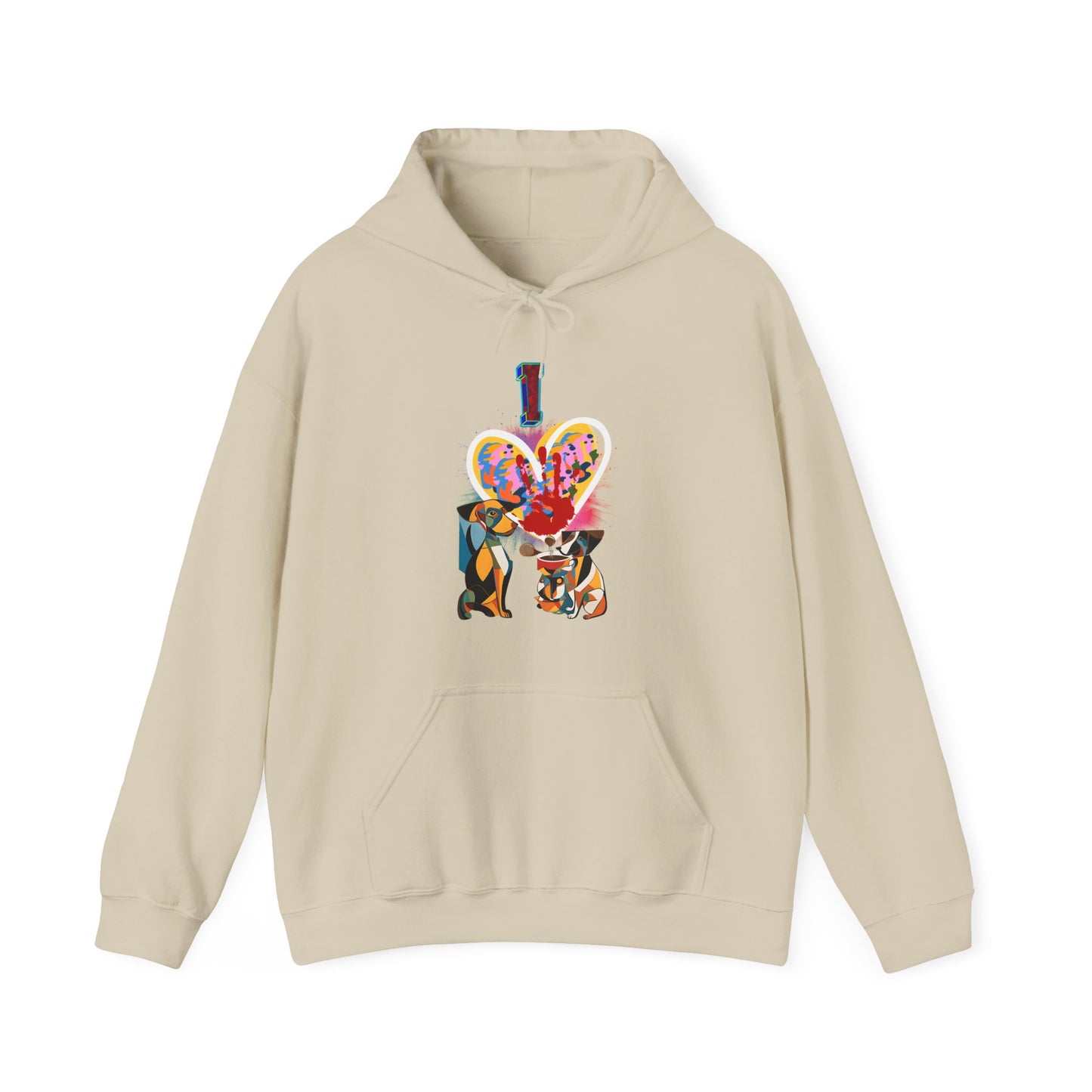 "Unisex Hoodie with Adorable 'I Love Dogs' Design"-Sniffwaggleandwalk™