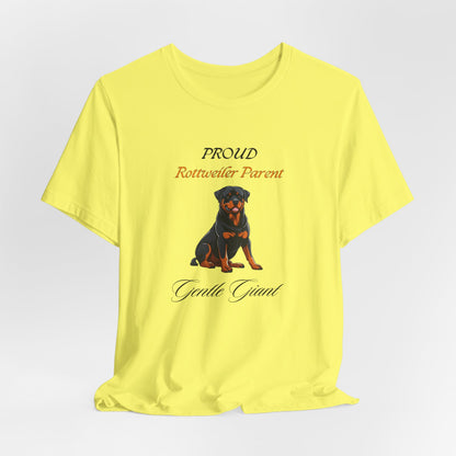 Proud Rottweiler Parent t-shirt as a gift for a Rottweiler lover