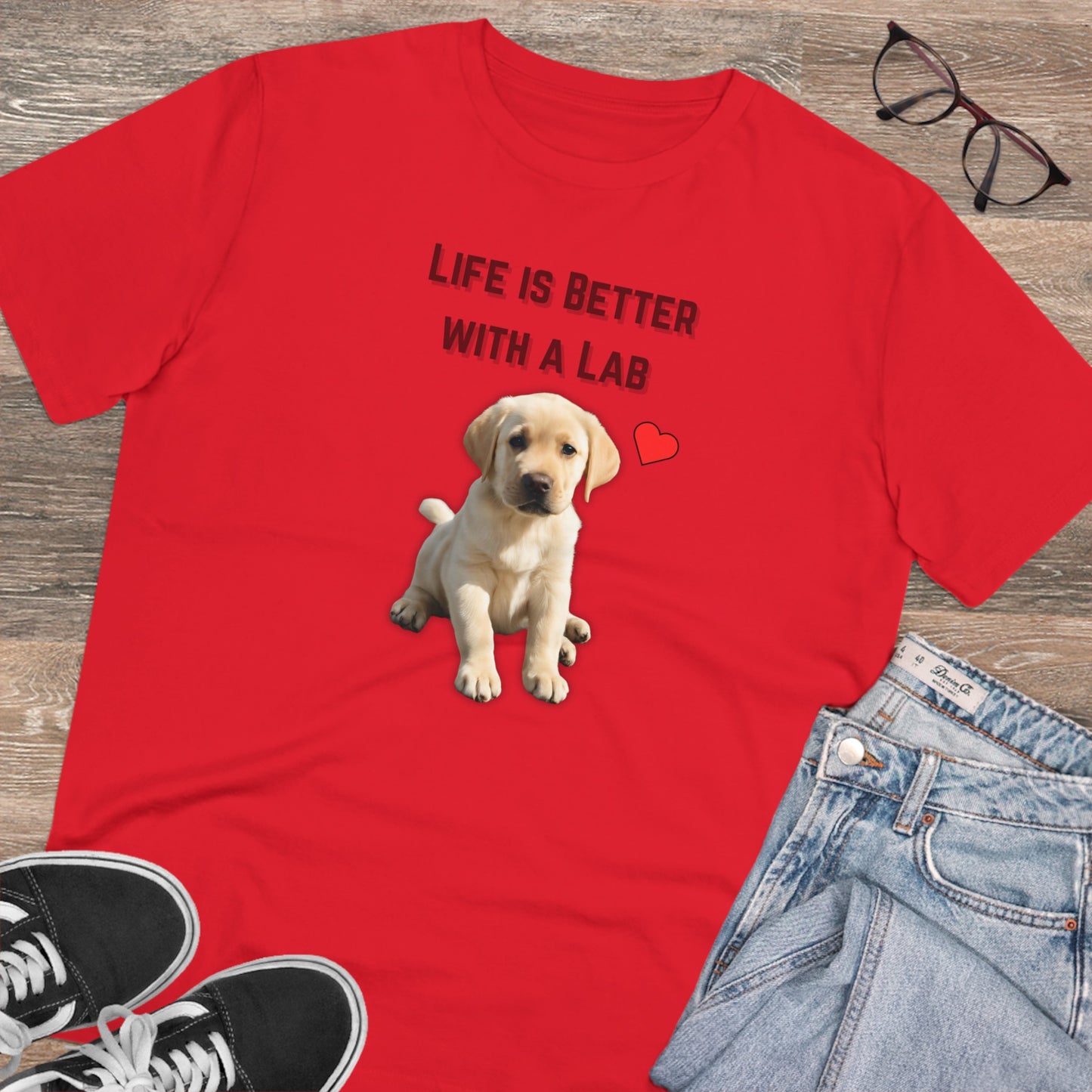 "LIFE IS BETTER WITH A LAB" Organic T-shirt - Unisex by sniffwagglenwalk™ - Sniff Waggle And Walk