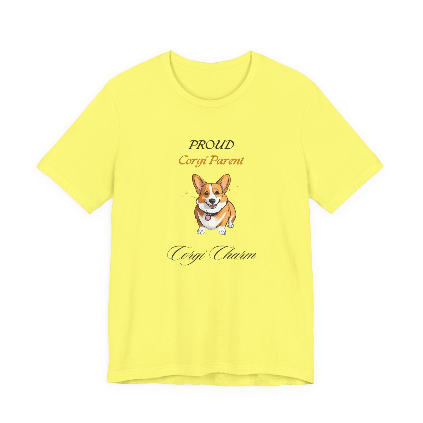 Proud Corgi Parent t-shirt in Natural, front view