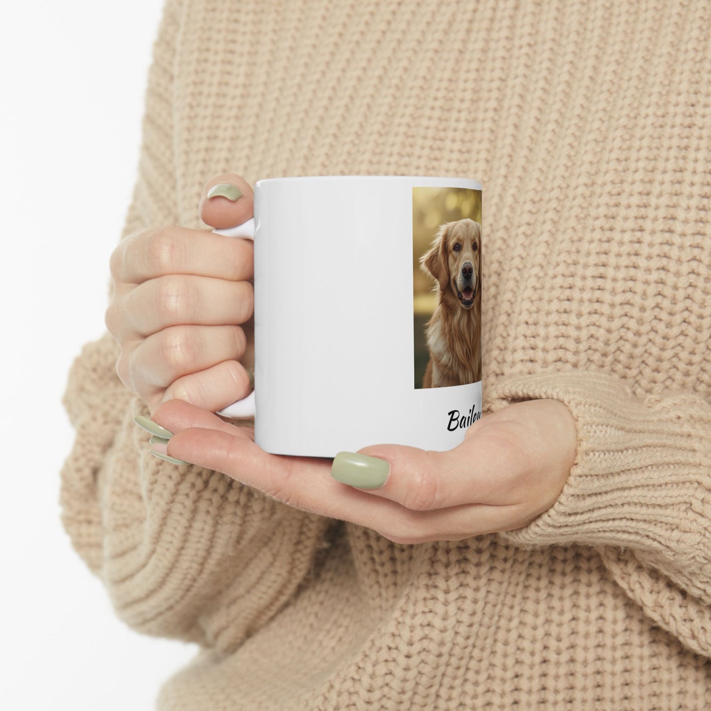 Personalized Dog Photo Mug - Custom Name Ceramic Coffee Cup (11oz & 15oz)