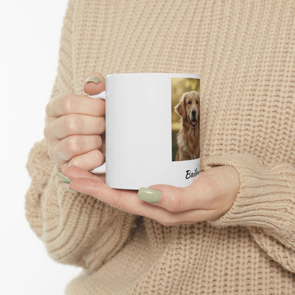 Personalized Dog Photo Mug - Custom Name Ceramic Coffee Cup (11oz & 15oz)