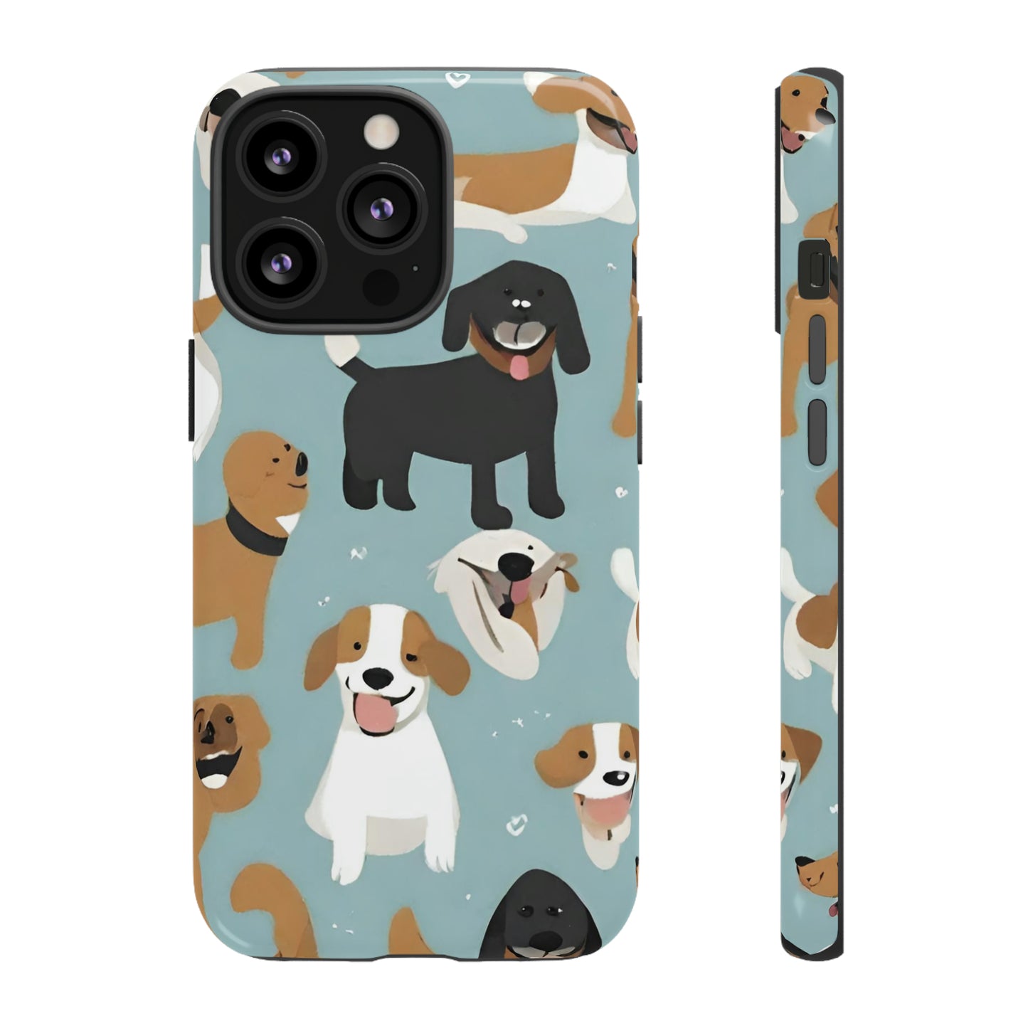 Sniffwagglendwalk™ Multi Dog Design Tough Phone Case. - Sniff Waggle And Walk