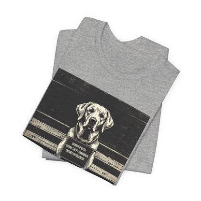 Labrador True Crime Night Shift t-shirt, black heather, front view