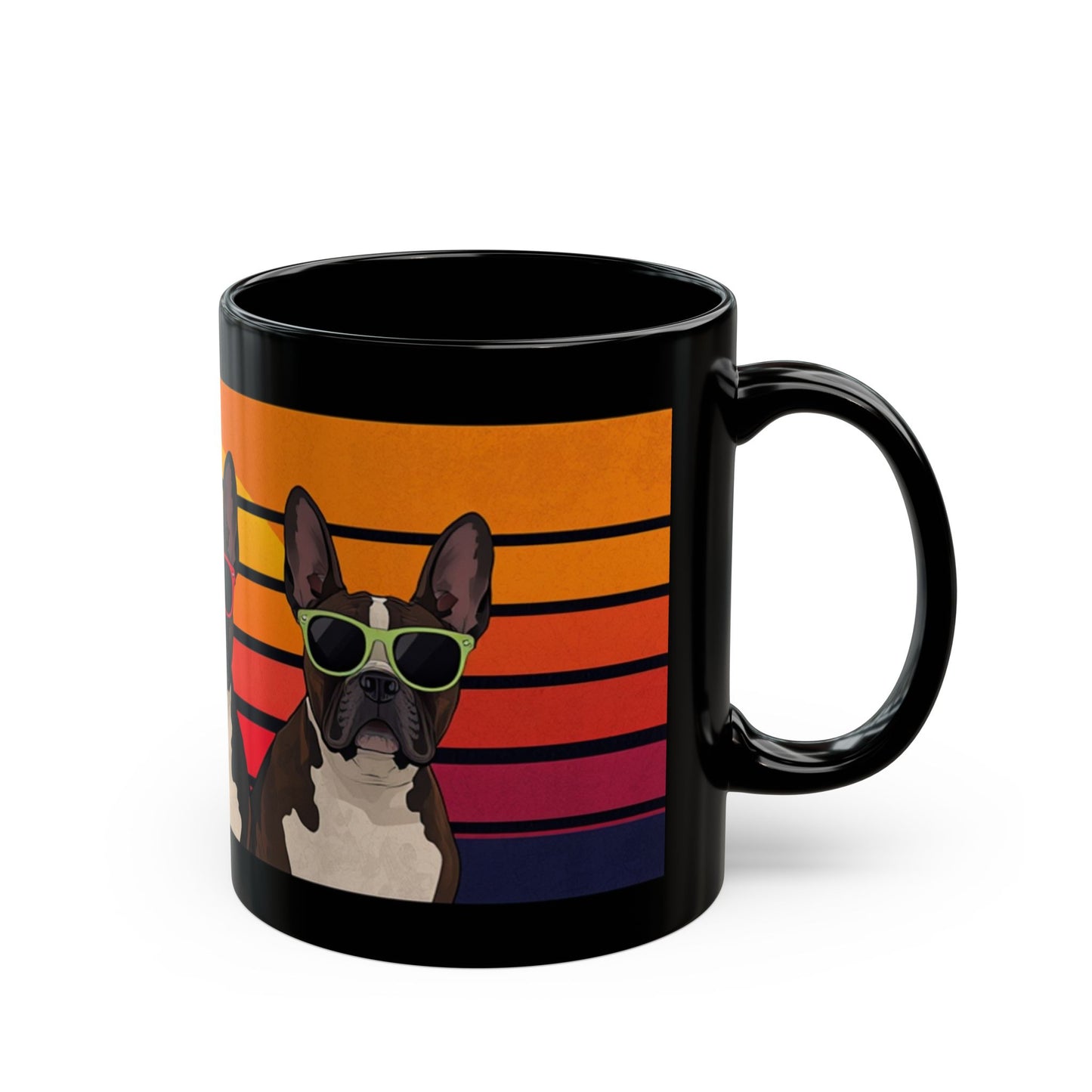 Retro staffie Sunglasses Mug — Colorful Coffee Cup (11oz/15oz)