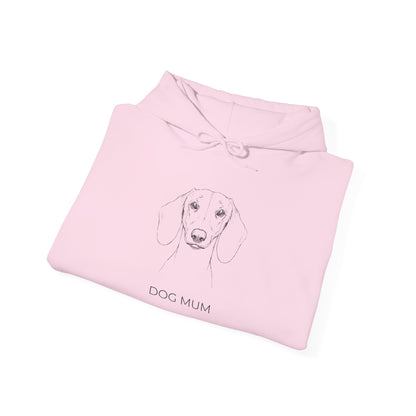 Dachshund Dog Mum Hoodie — Minimalist Line Art Unisex Pullover