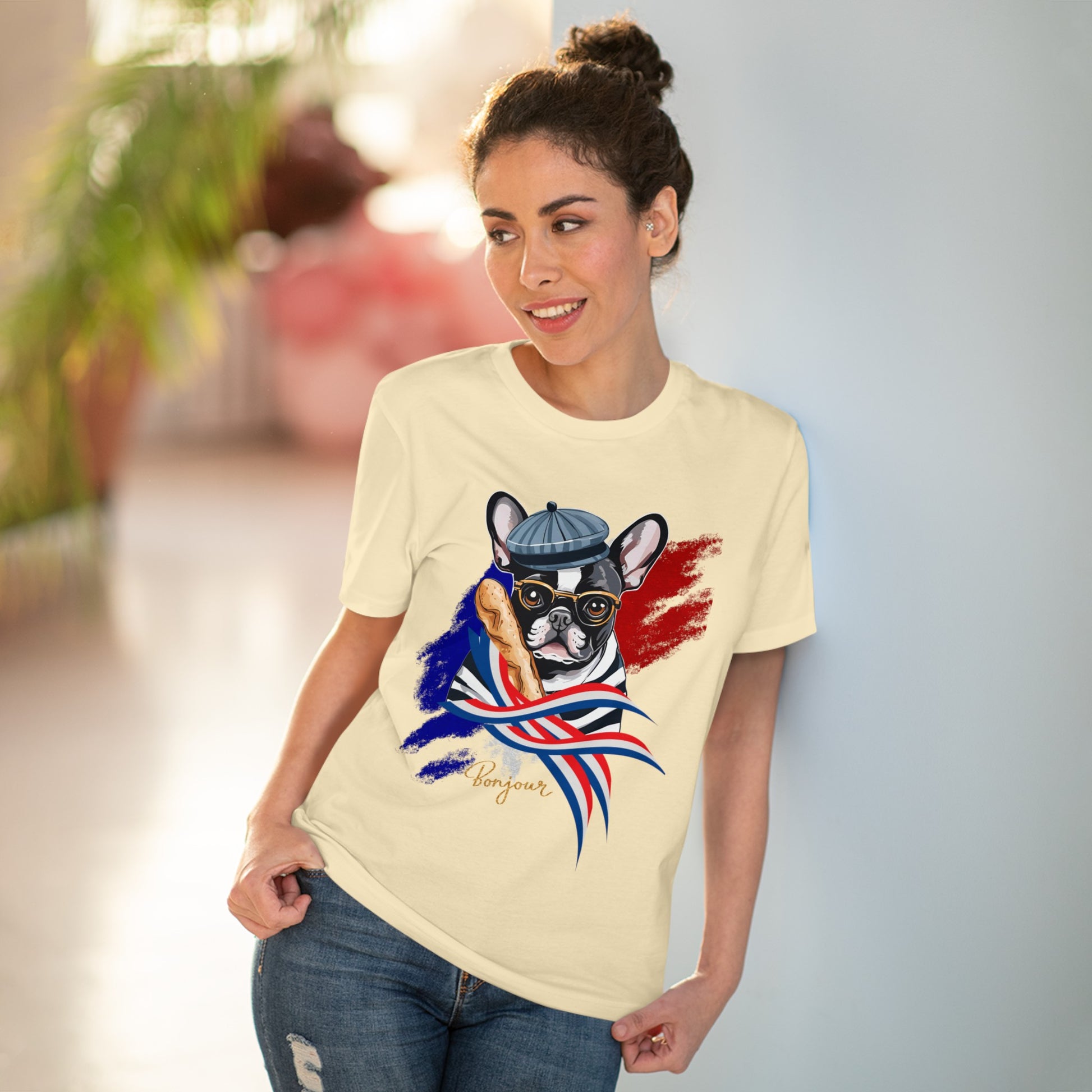 "FRENCH BULLDOG" Organic Creator T-shirt - Unisex by SniffWaggleandWalk™ - Sniff Waggle And Walk