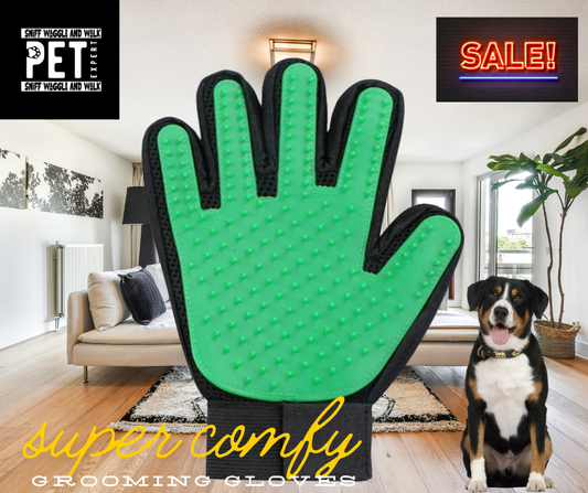 Pet Grooming Gloves by Sniffwaggleandwalk™