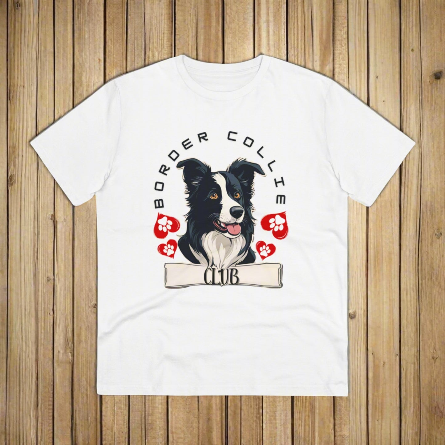 "BORDER COLLIE CLUB" Organic Creator T-shirt - Unisex SniffWaggleAndWalk™ - Sniff Waggle And Walk