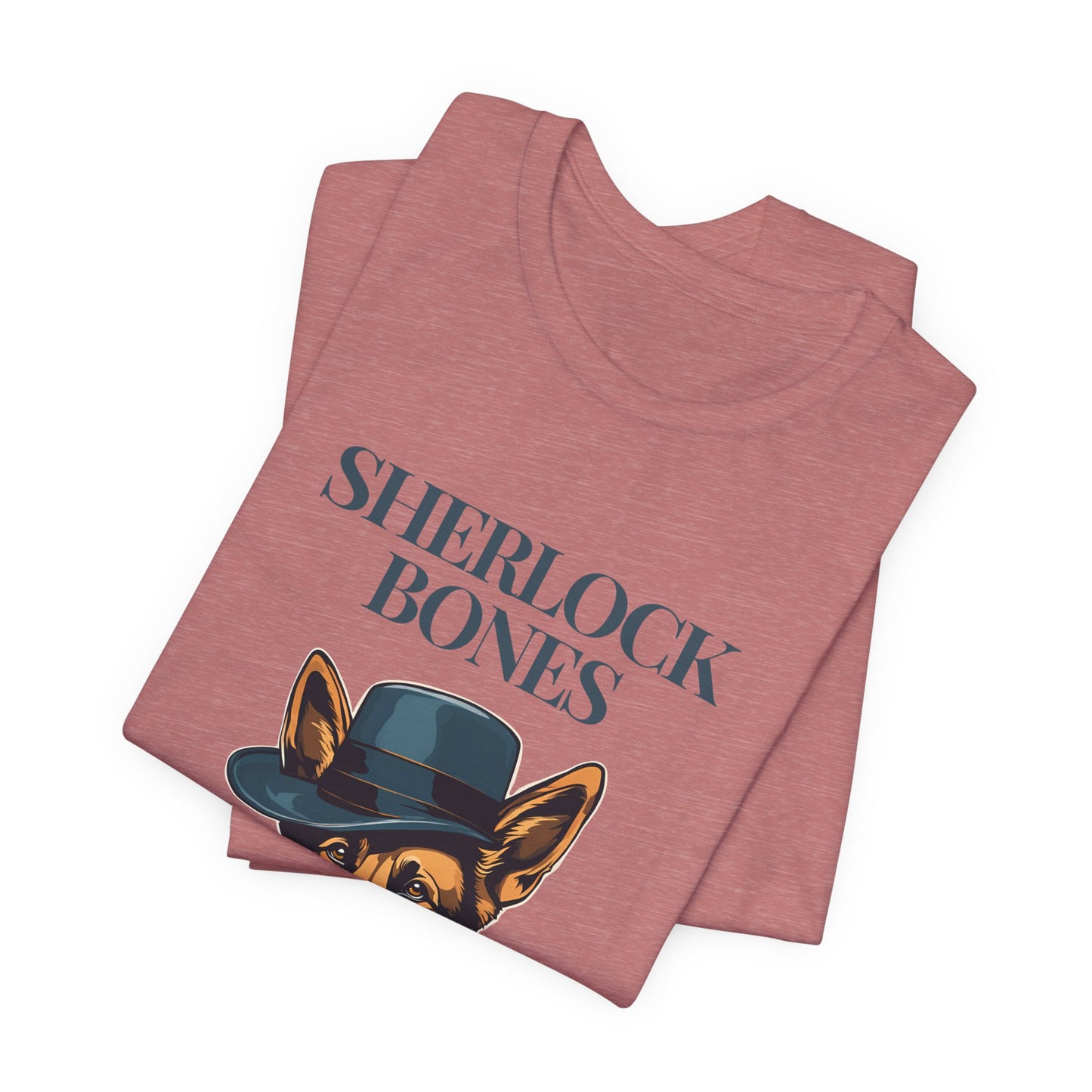 Sherlock Bones Detective Dog T-Shirt — Navy — dog dad gift — SniffWaggleNWalk™