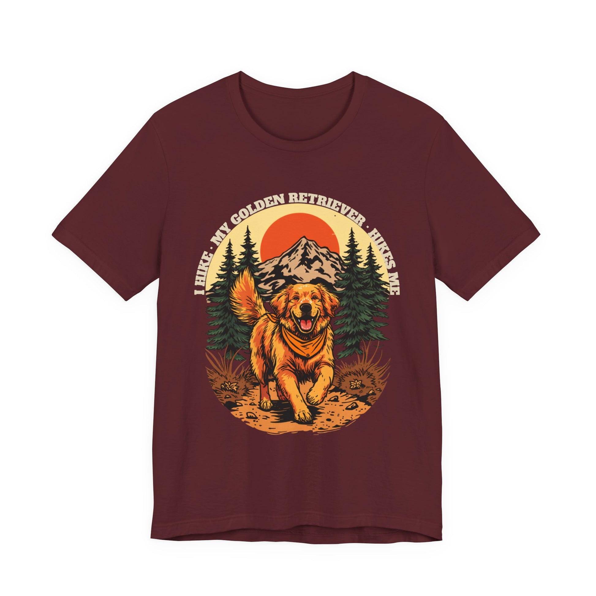 Golden Retriever hiking dog T-shirt — SniffWaggleNWalk