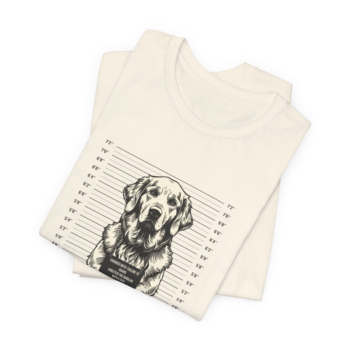 Golden Retriever True Crime Night Shift t-shirt, dark grey heather, front view
