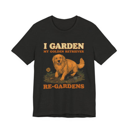 Golden Retriever gardening t-shirt detail