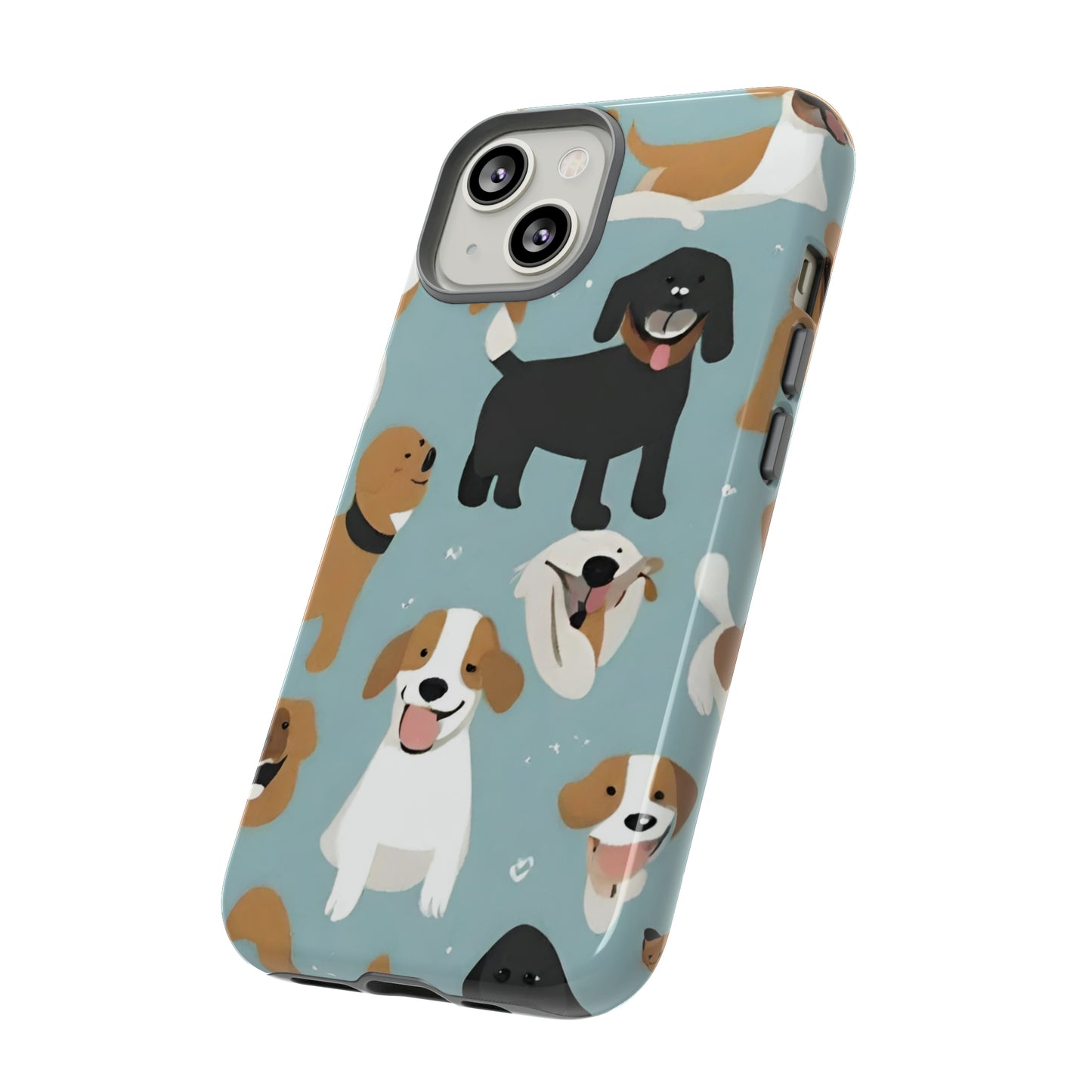 Sniffwagglendwalk™ Multi Dog Design Tough Phone Case. - Sniff Waggle And Walk