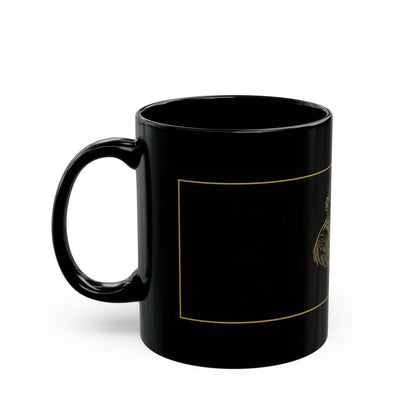 Dog mug with coffee on a desk