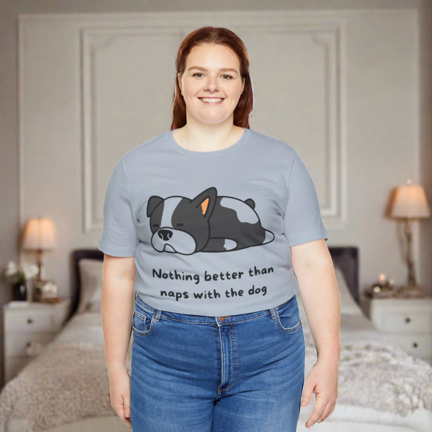 Nothing better than naps with the dog Unisex Jersey Short Sleeve T-shirt - Sniff Waggle And Walk