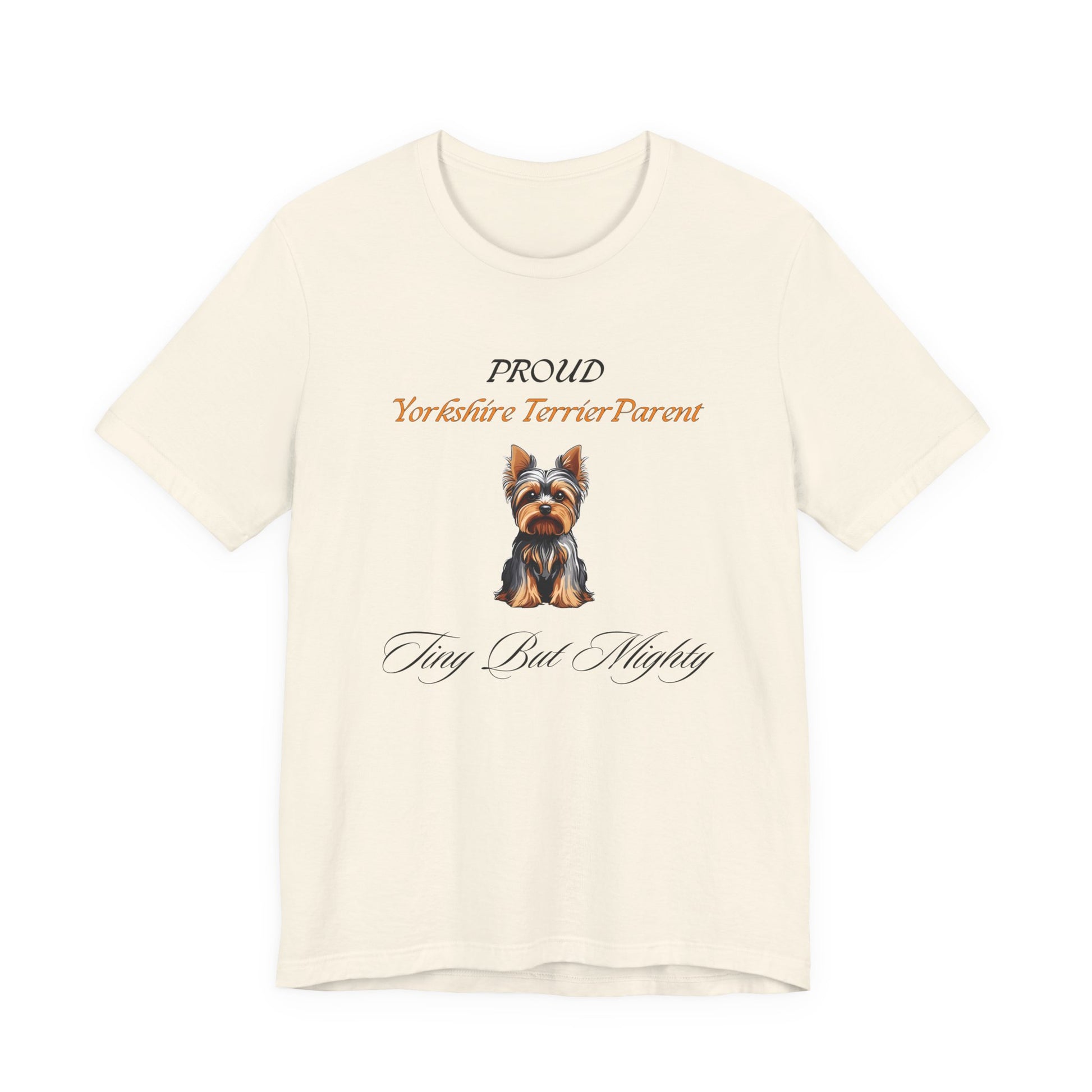 Proud Yorkshire Terrier Parent t-shirt in White, front view