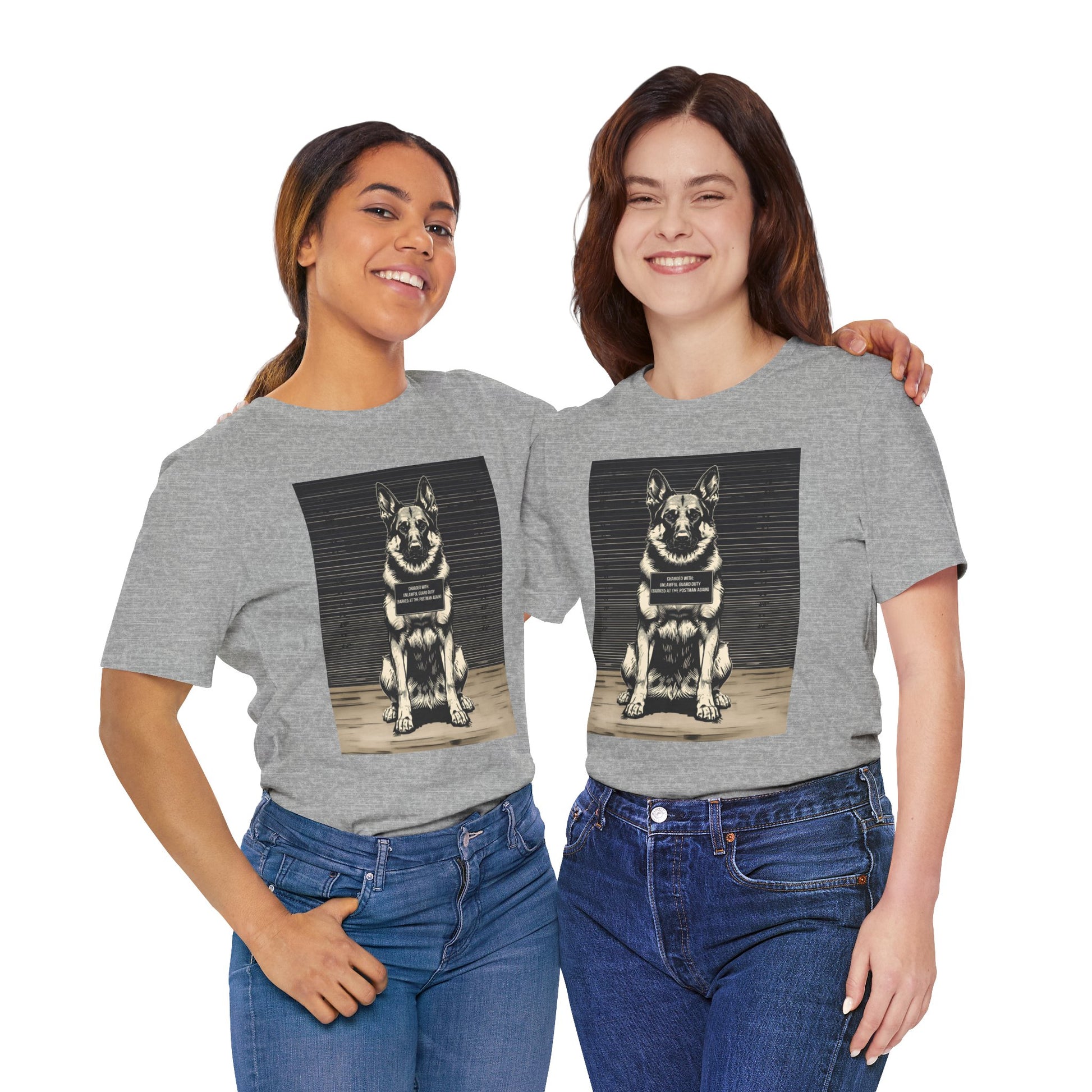 Flat lay of the German Shepherd True Crime Night Shift t-shirt, black