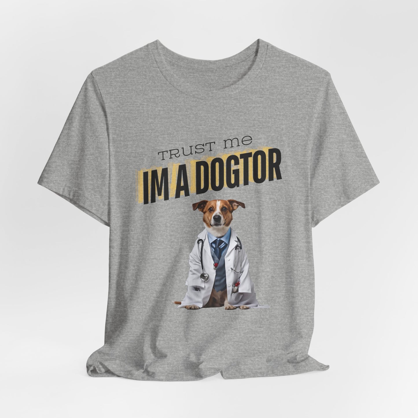 Trust Me I'm a Dogtor t-shirt collar and stitching detail