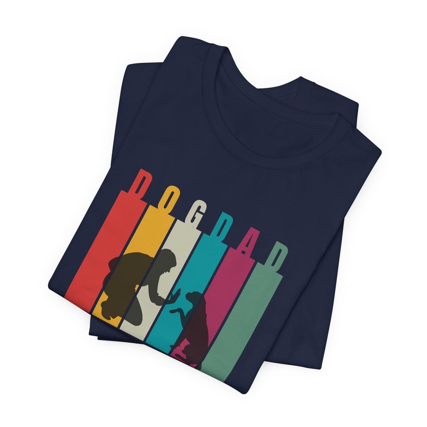 Dog Dad T-Shirt — full retro colour-block print