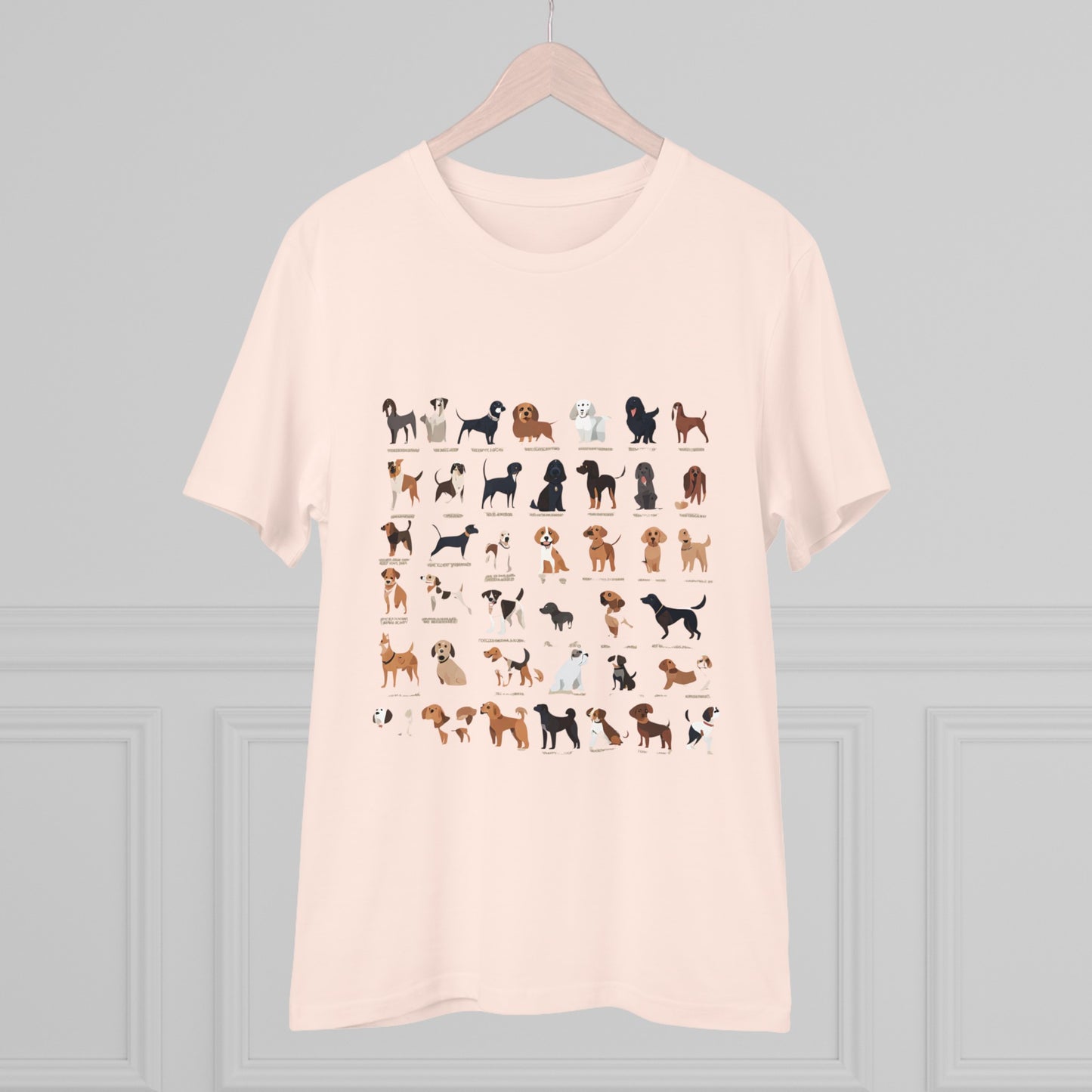 SniffwaggleNwalk™️ Comfy Organic Creator T-shirt - Unisex "Dog breeds" - Sniff Waggle And Walk