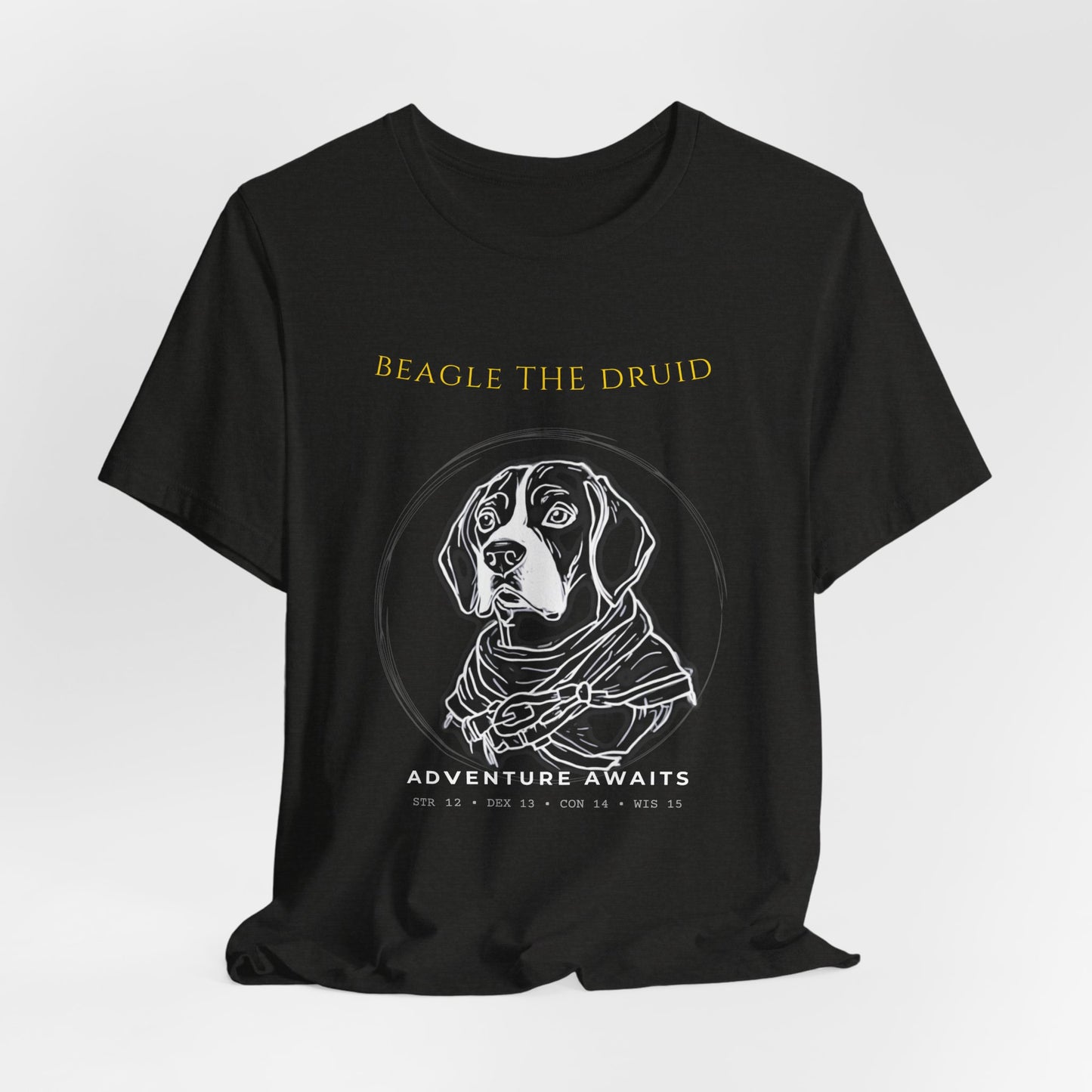 Beagle the Druid T-Shirt — "Adventure Awaits" Fantasy Dog Tee