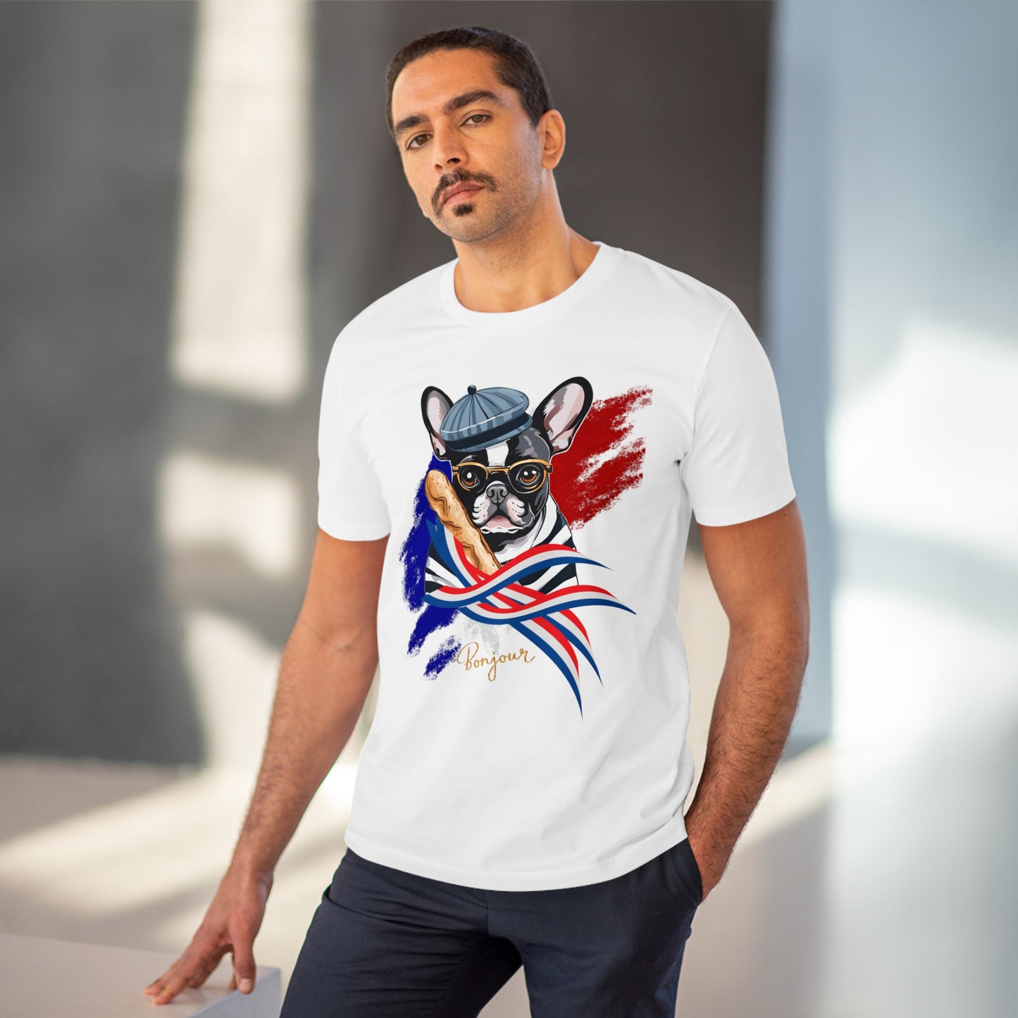 "FRENCH BULLDOG" Organic Creator T-shirt - Unisex by SniffWaggleandWalk™ - Sniff Waggle And Walk