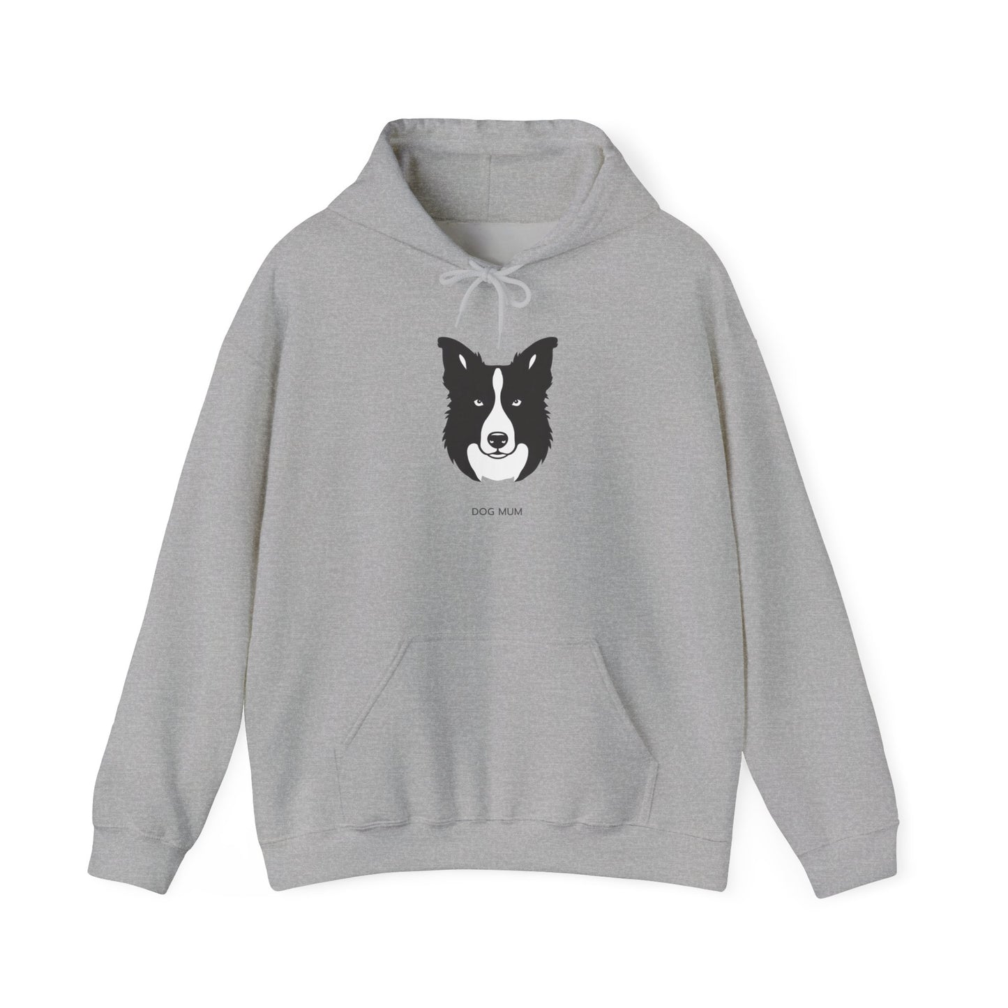 Border Collie Dog Mum hoodie unisex relaxed fit on model