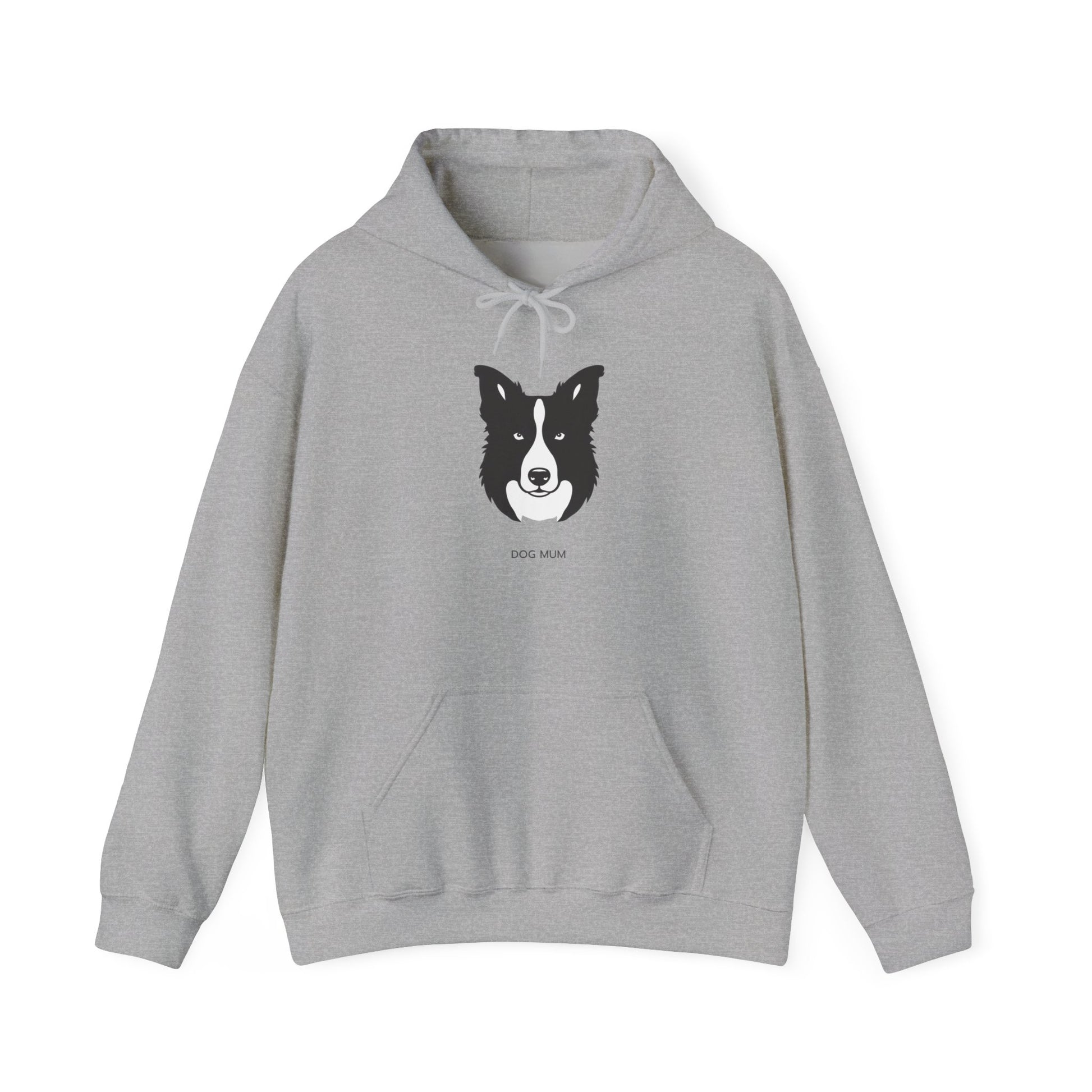 Border Collie Dog Mum hoodie unisex relaxed fit on model