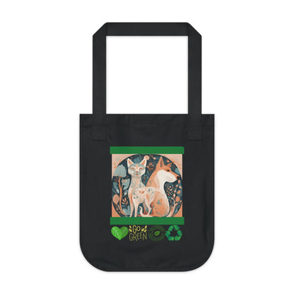 Organic Tote Bag - Nature-Inspired Dog in the Forest Design-Sniffwaggleandwalk™