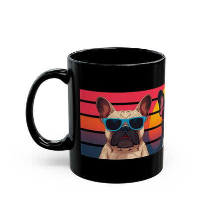 French Bulldog sunset mug side view with handle
