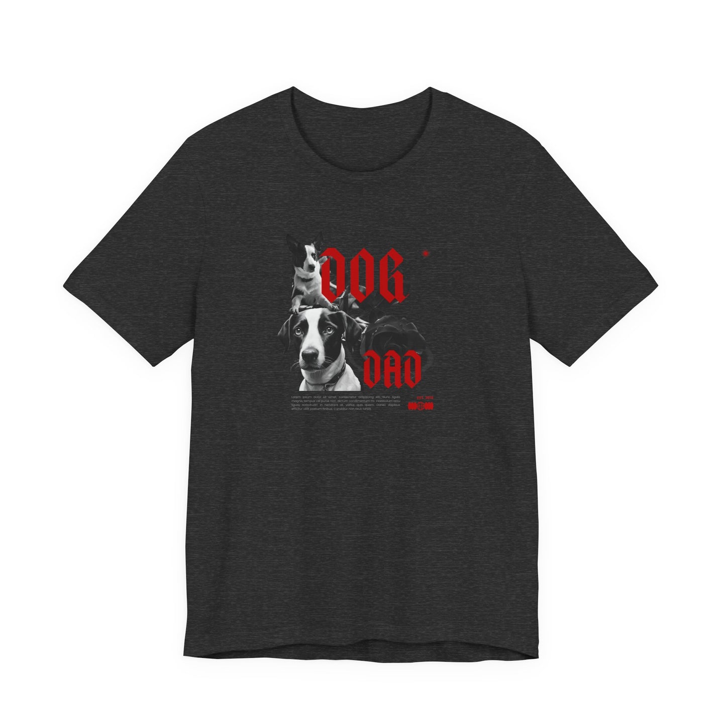DOG DAD t-shirt in Black, front view