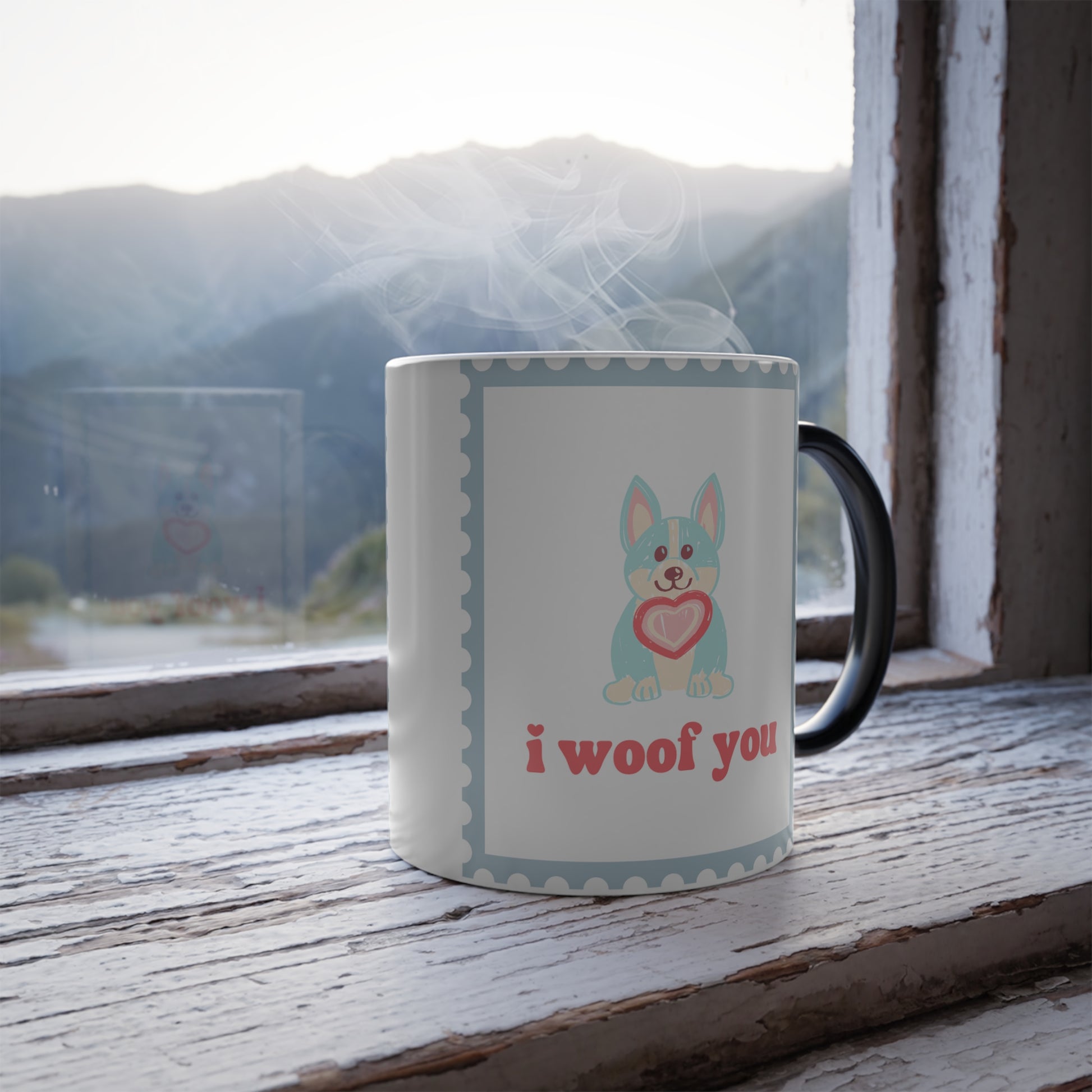 I Woof You, Color Morphing Mug, 11oz - Sniff Waggle And Walk