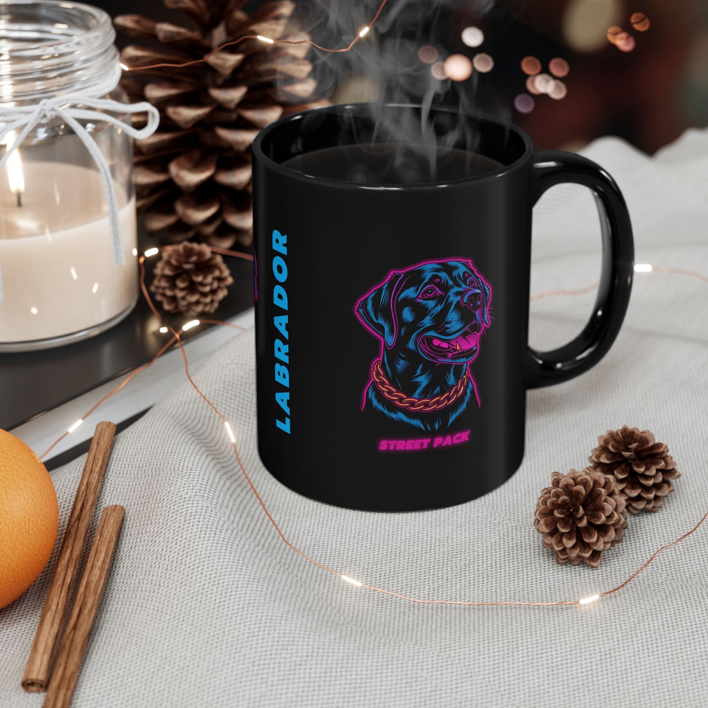 Labrador Neon Street Pack Mug — Black 11/15oz