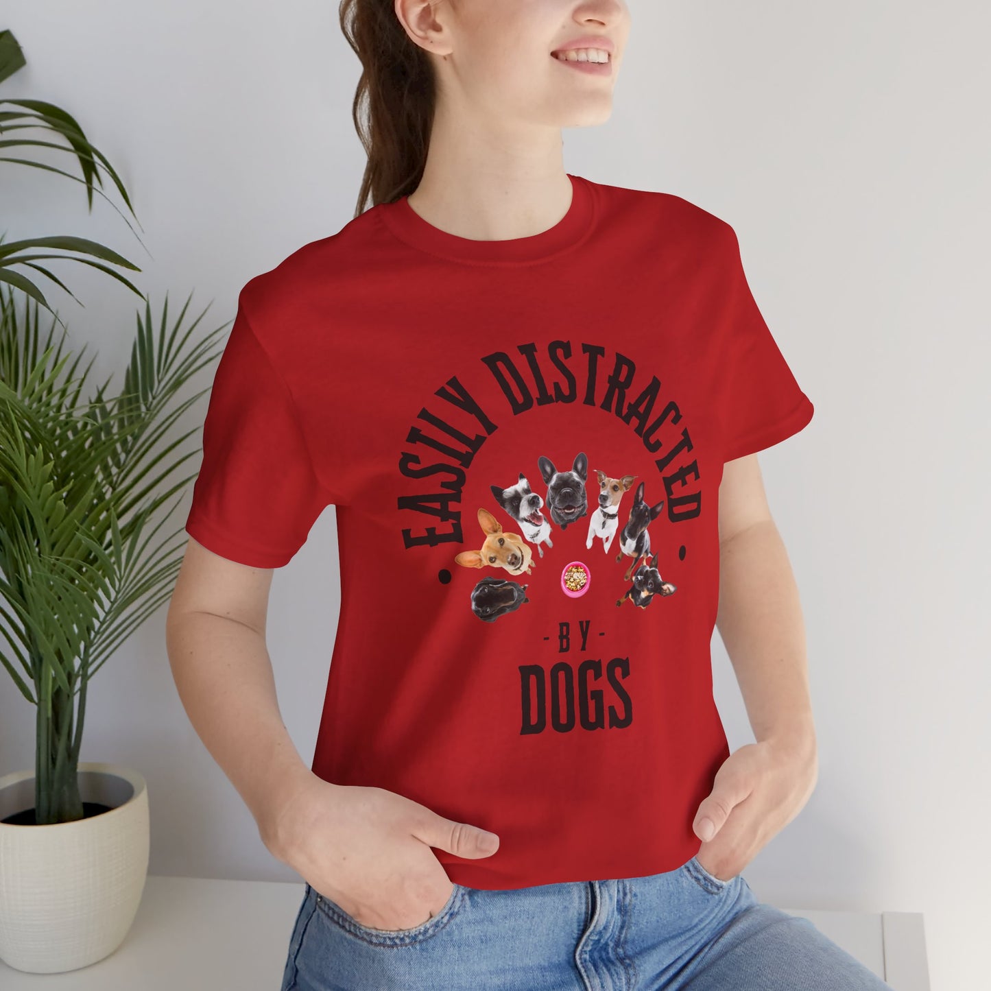 Easily Distracted by Dogs T-Shirt — Lavender Blue — organic cotton tee — SniffWaggleNWalk™