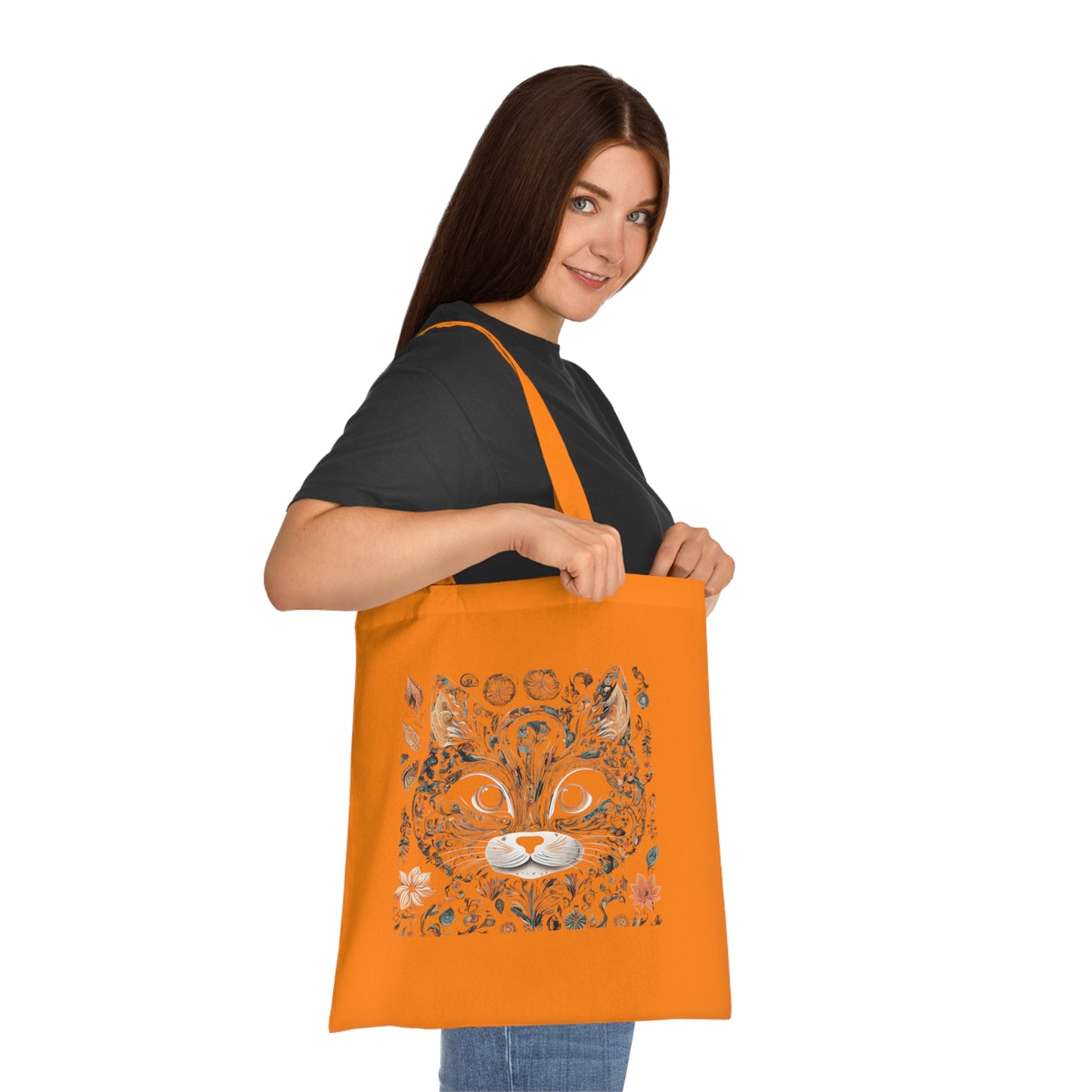 Cat Cotton Tote Bag - Transparent Cat Design-Sniffwaggleandwalk™