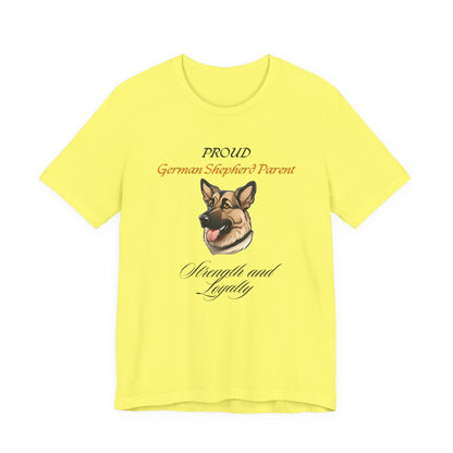 Proud German Shepherd Parent t-shirt in Natural, front view