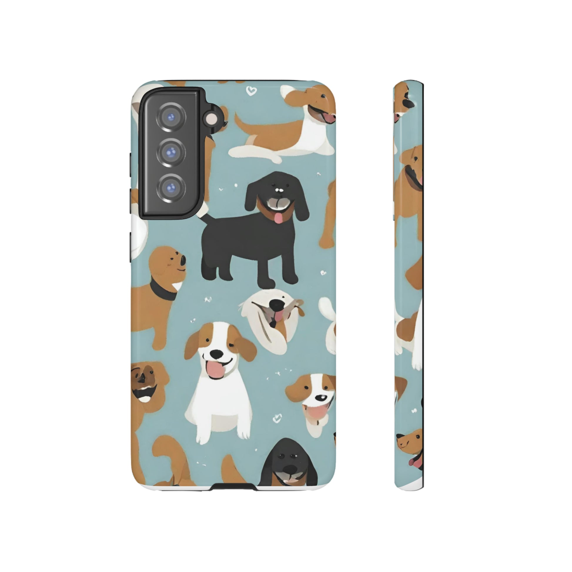 Sniffwagglendwalk™ Multi Dog Design Tough Phone Case. - Sniff Waggle And Walk