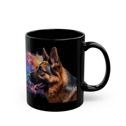 German Shepherd galaxy mug 11oz and 15oz size comparison