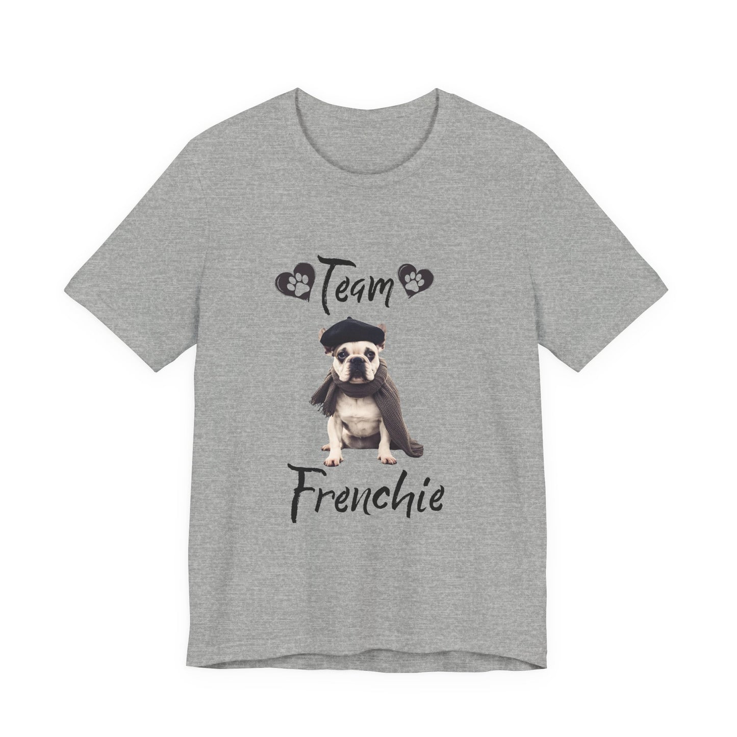 Team Frenchie French Bulldog t-shirt in Natural, front view