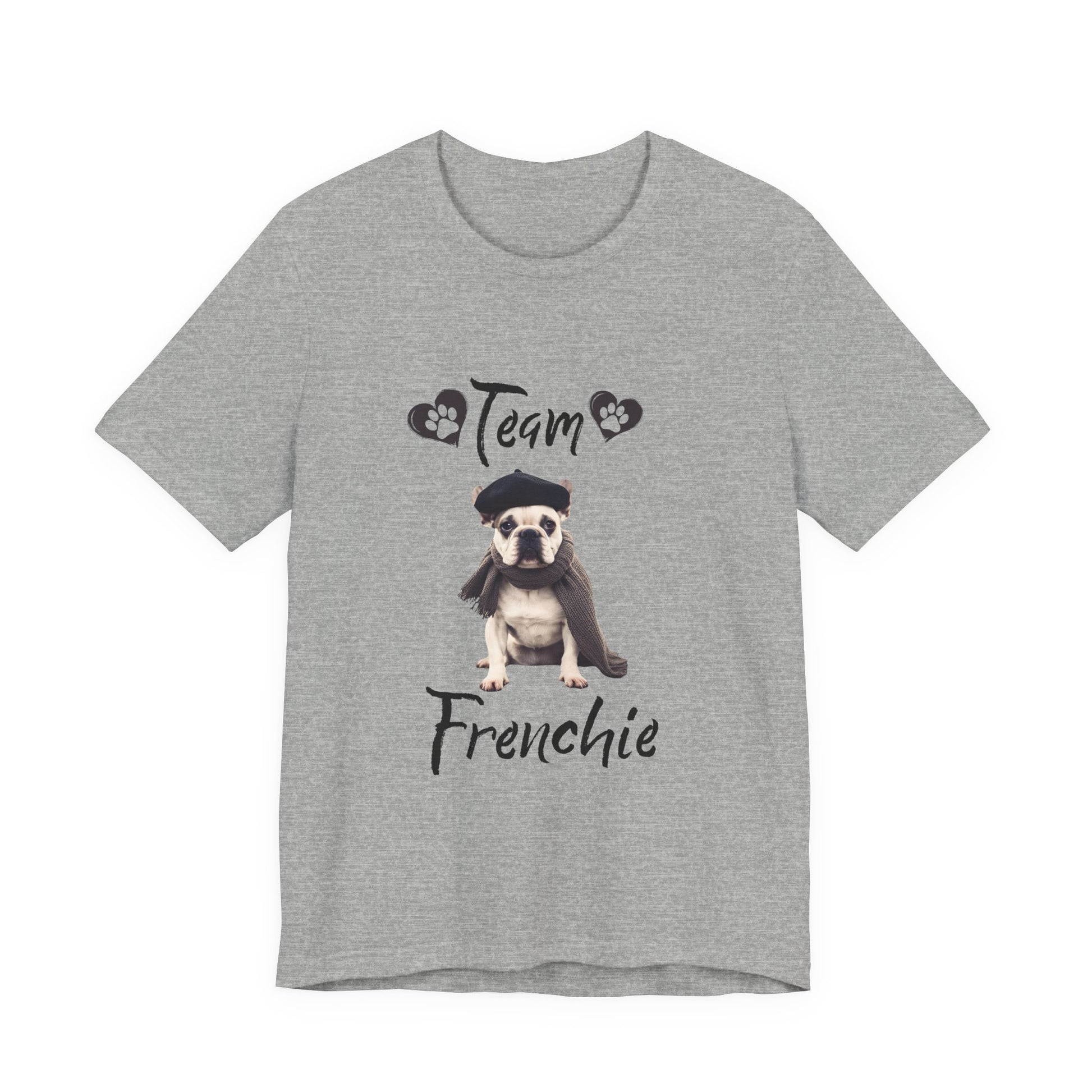 Team Frenchie French Bulldog t-shirt in Natural, front view