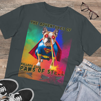 "BULLDOG CLUB PAWS OF STEEL" Organic Creator T-shirt - Unisex by SniffWaggleandWalk™ - Sniff Waggle And Walk