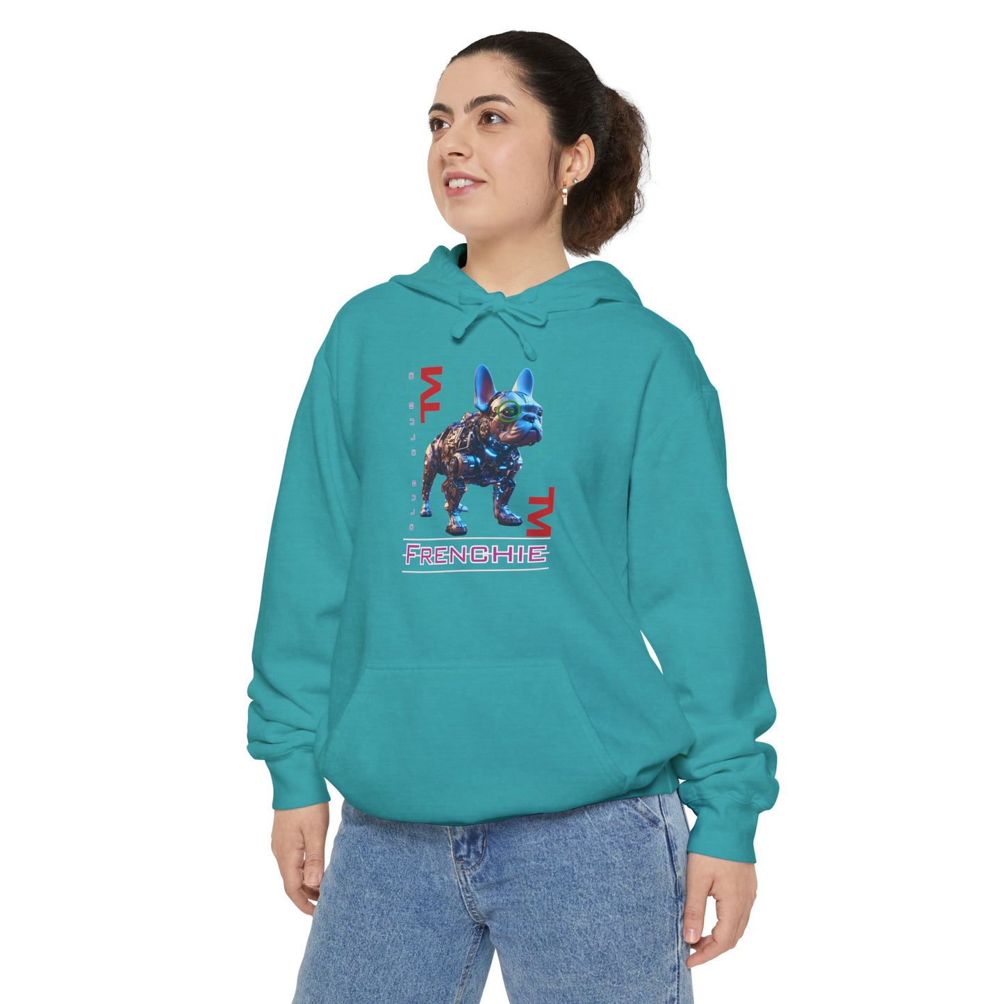 French Bulldog Neon Hoodie | Unisex Garment-Dyed Sweatshirt for Dog Lovers